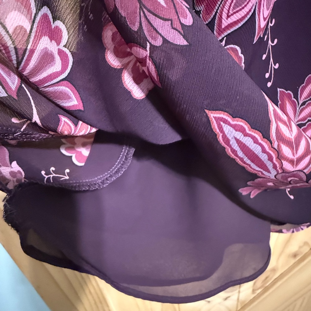 ⭐️New York & Company Purple Floral A-Line Skirt - Picture 5 of 8